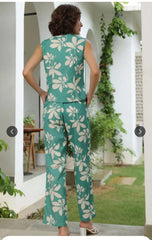 Beautiful Print Detailing Women Cotton Co-ord Set