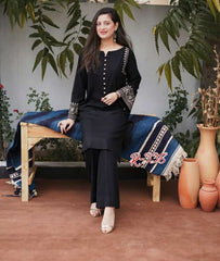Black color, wearline, kurta palazzo