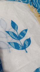 Beautiful Blue and White Chanderi Cotton Dupatta Set