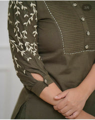 Green color, kurta pant set, wearline