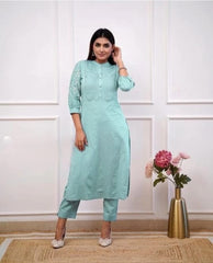 sky blue kurta pant set, wearline