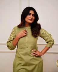 Premium Pure Rayon Light Green Kurta Set