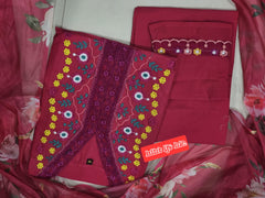 Dupatta Set | Rani Pink Color | Wearline | Organza Dupatta