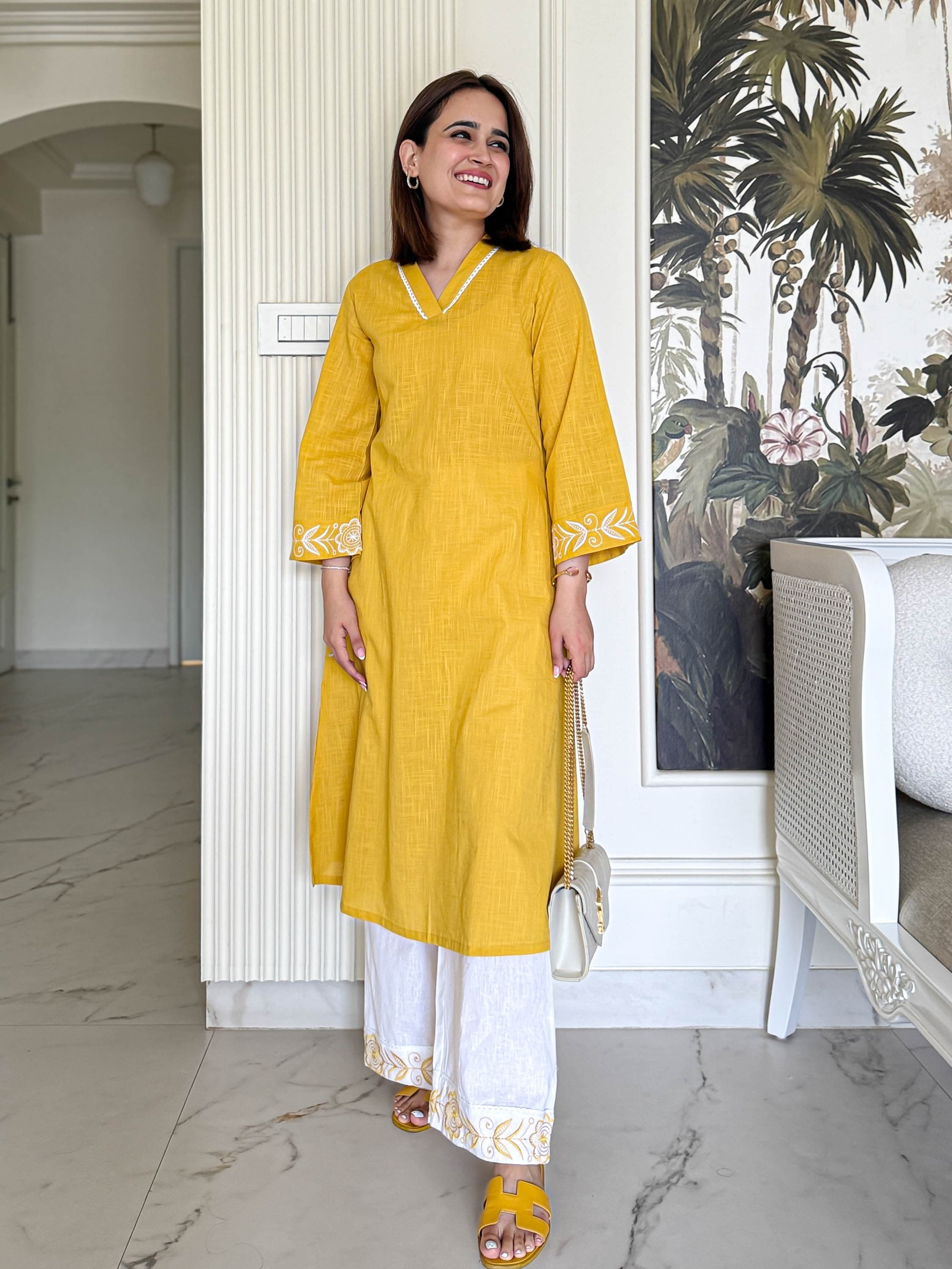Yellow Wearline Cotton Co-ord Set