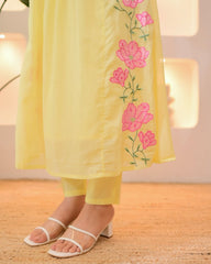 Beautiful Embroidery Work Lime Suit Set