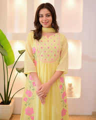 Beautiful Embroidery Work Lime Suit Set