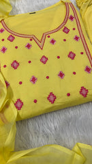 Beautiful Embroidery Work Lime Suit Set