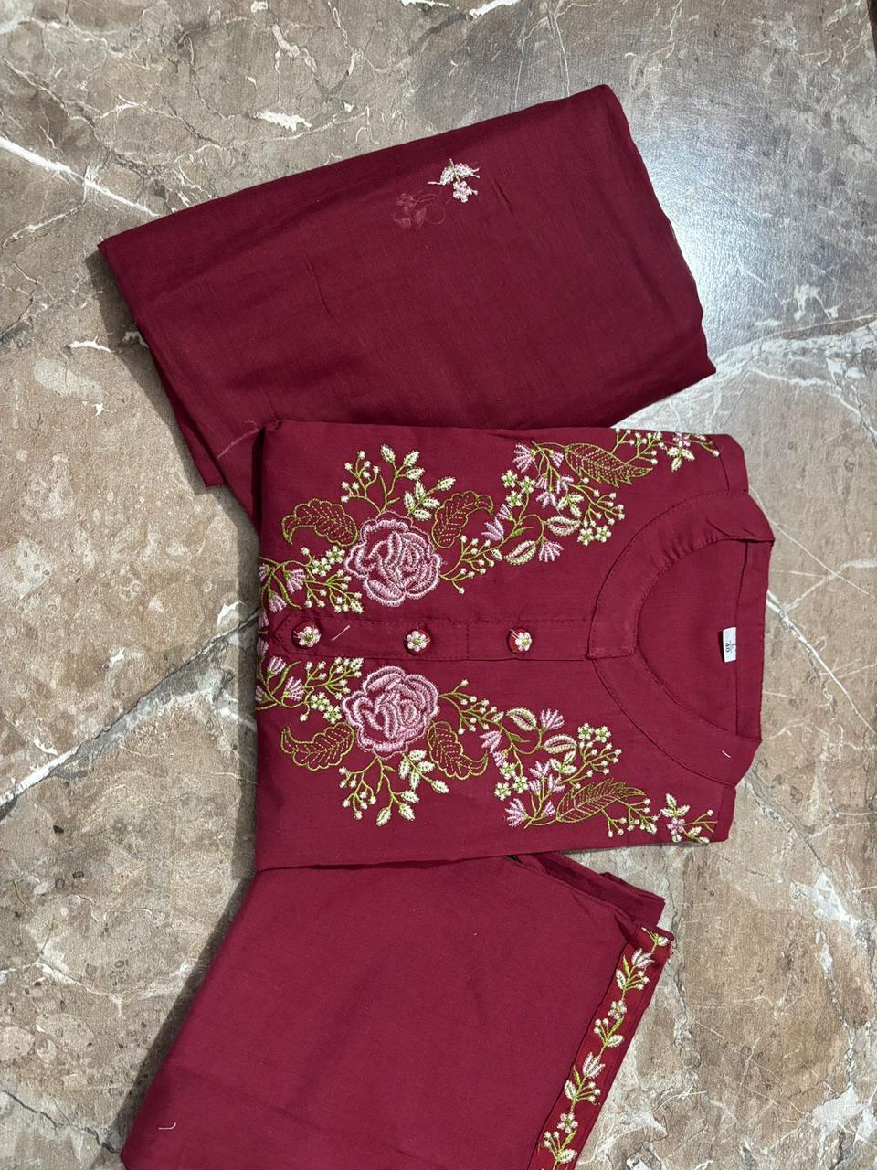 Wine Color | Cotton | Wearline Dupatta set