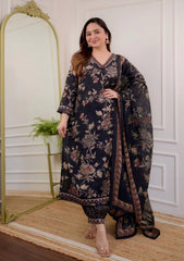 Black dupatta set , rayon dupatta set,wearline