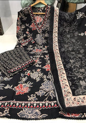 Black dupatta set , rayon dupatta set,wearline