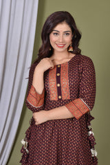 Maroon Rayon Gown With Hand Work and Mirror Work