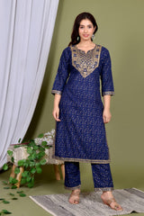 Blue dupatta set, embroidery dupatta set, wearline