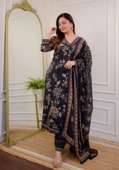 Black dupatta set , rayon dupatta set,wearline