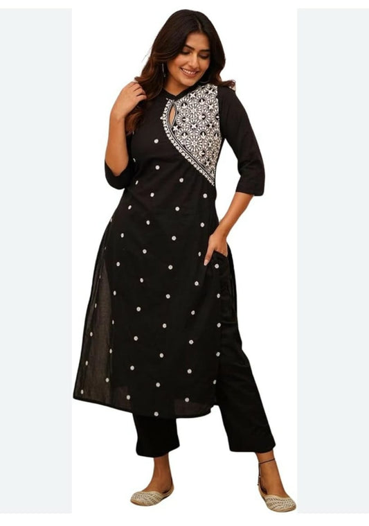 black kurta set , rayon kurta set , wearline