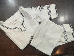 White Embroidered South  Cotton Co-Ord Set