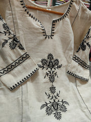 White Embroidered South  Cotton Co-Ord Set