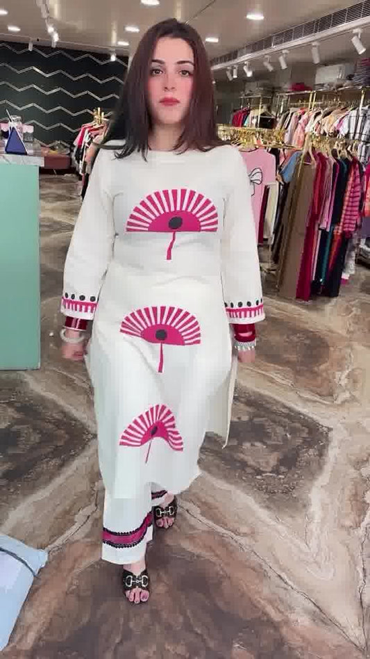 Women's  Stylish and Cotton Flex Pink Printed Kurta Set