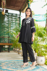 Black co-ord set, Embroidery co-ord set, wearline