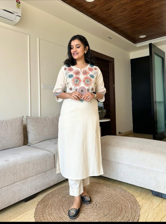 Embroidered Floral Kurta Set