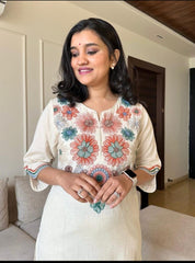 Embroidered Floral Kurta Set