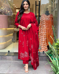 Timeless Beauty Red Anarkali Set