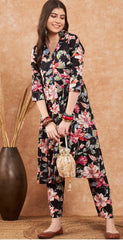 BLACK FLORAL PRINT CO-ORD SET