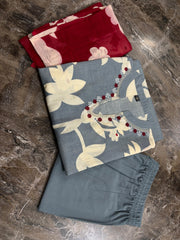 Blue Floral Kurta & Pant Set with Dupatta