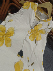 Yellow Floral Sleeveless Kurta Set