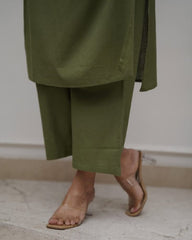 Green Cotton Co-Ord Set with Pocket