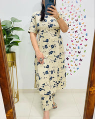 White Dabu Cotton Hand Printed Co-ord Set