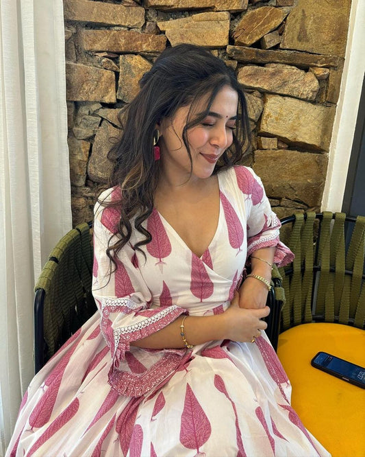 Pink Anarkali kurta Set With New Style