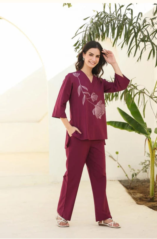 Beautiful Wine Co-ord Set