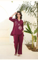 Beautiful Wine Co-ord Set