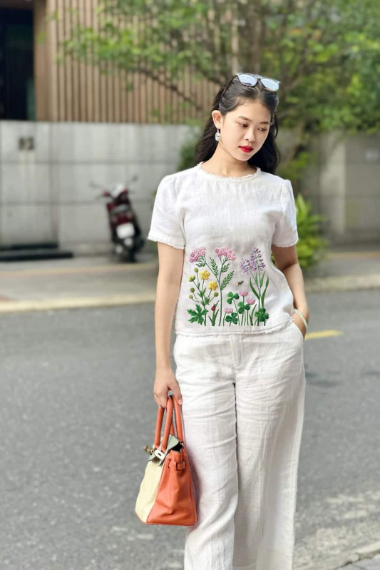 White Digital Print Co-ord Set