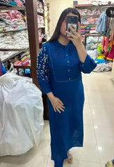 navy blue kurta pant, wearline 