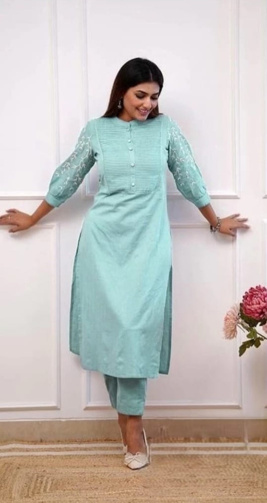 sky blue kurta pant set, wearline