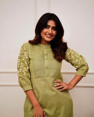 Premium Pure Rayon Light Green Kurta Set
