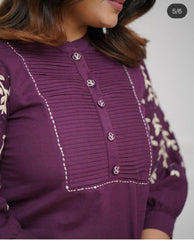Premium Pure Rayon Wine Kurta Set