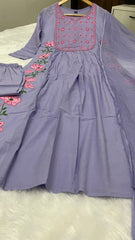 Beautiful Embroidery Work Lilac Suit Set