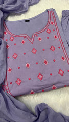 Beautiful Embroidery Work Lilac Suit Set