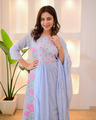 Beautiful Embroidery Work Lilac Suit Set