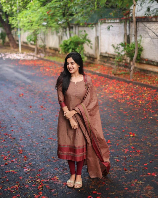 Beautiful Kanchi Cotton Kasturi Suit Set