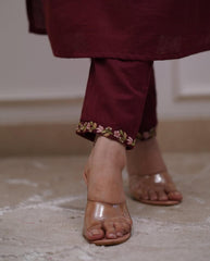 Wine Color | Cotton | Wearline Dupatta set