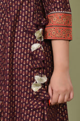 Maroon Rayon Gown With Hand Work and Mirror Work