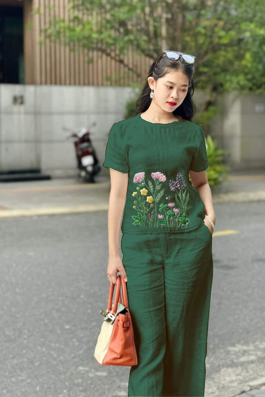 Green Digital Print Co-ord Set